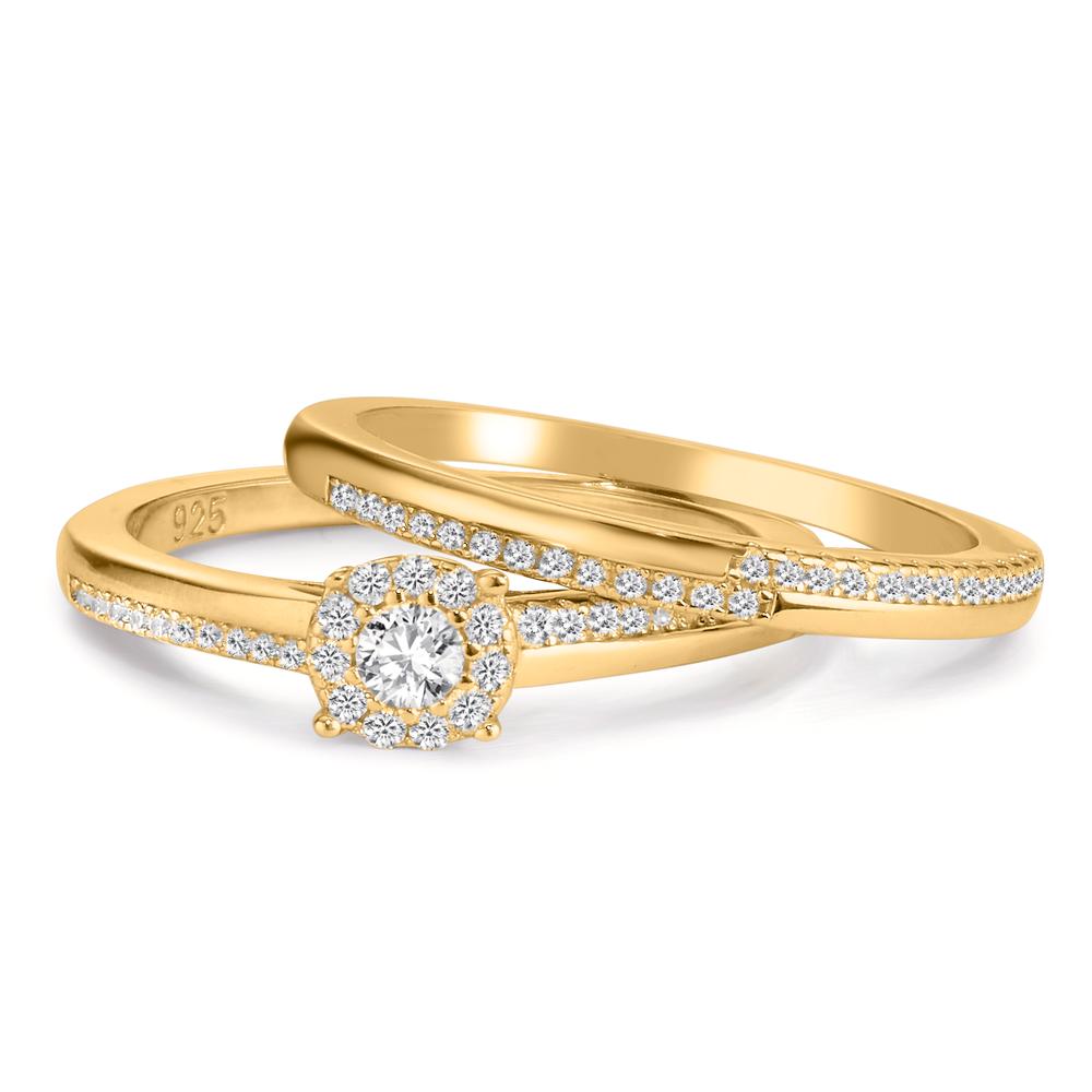 Ring Silver Zirconia Gold plated