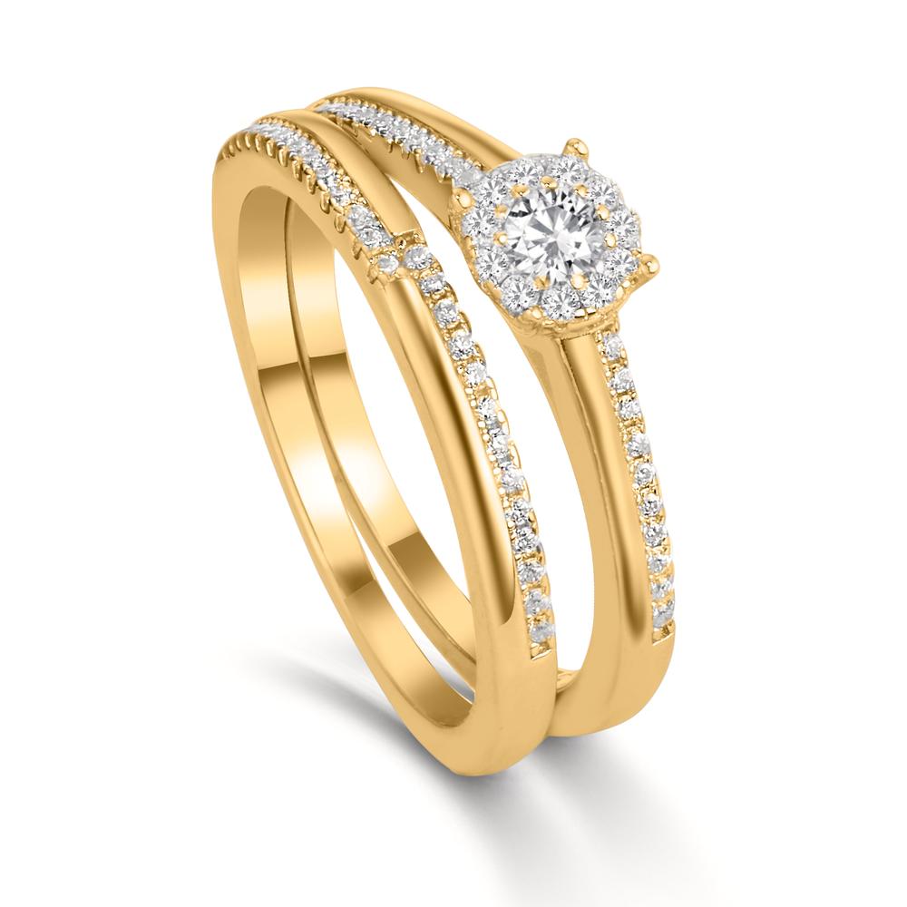 Bague Argent Zircone Plaqué or