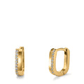 Hinged hoop Silver Zirconia 20 Stones Yellow Gold plated