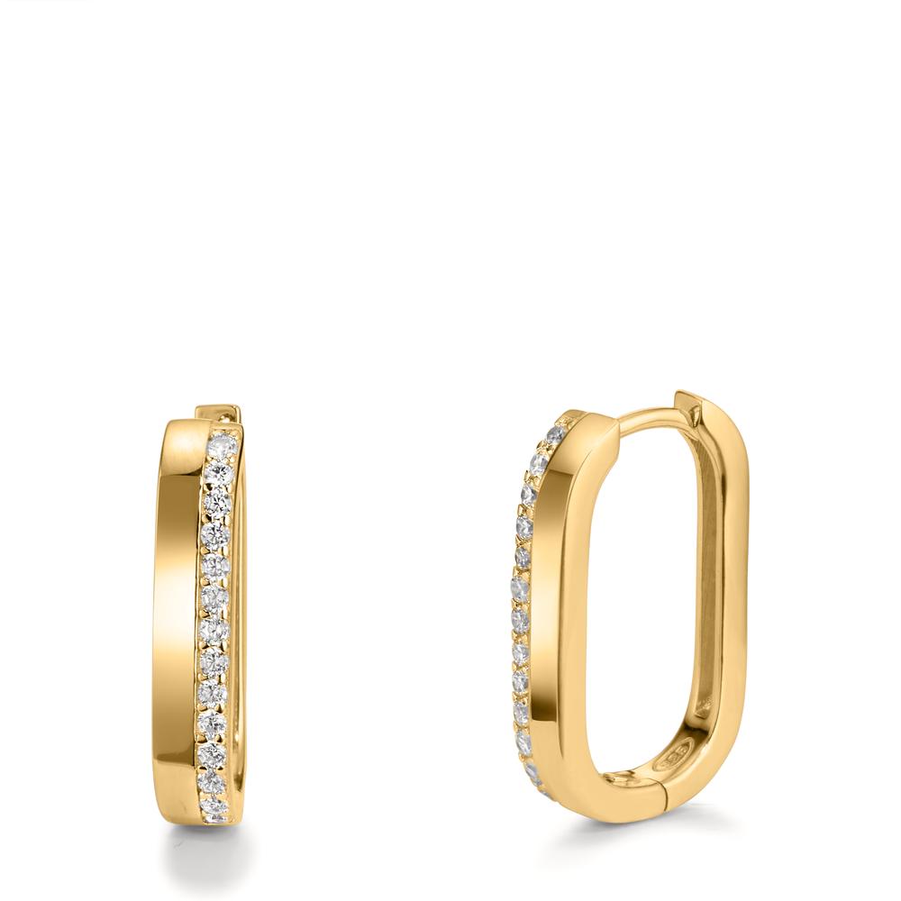 Hopfällbara örhängen Silver Zirkoniumoxid 28 stenar gul guldpläterad