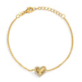 Bracciale Argento Zirconia giallo dorato Cuore