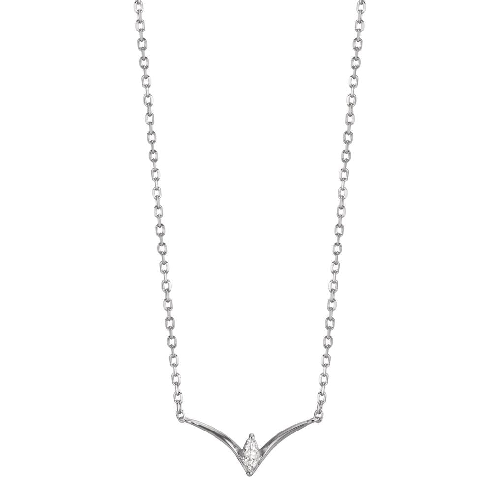 Collier Silber Zirkonia rhodiniert 40-45 cm verstellbar