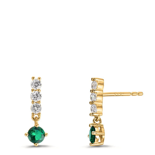 Örhängen Silver Zirkoniumoxid 8 stenar gul guldpläterad