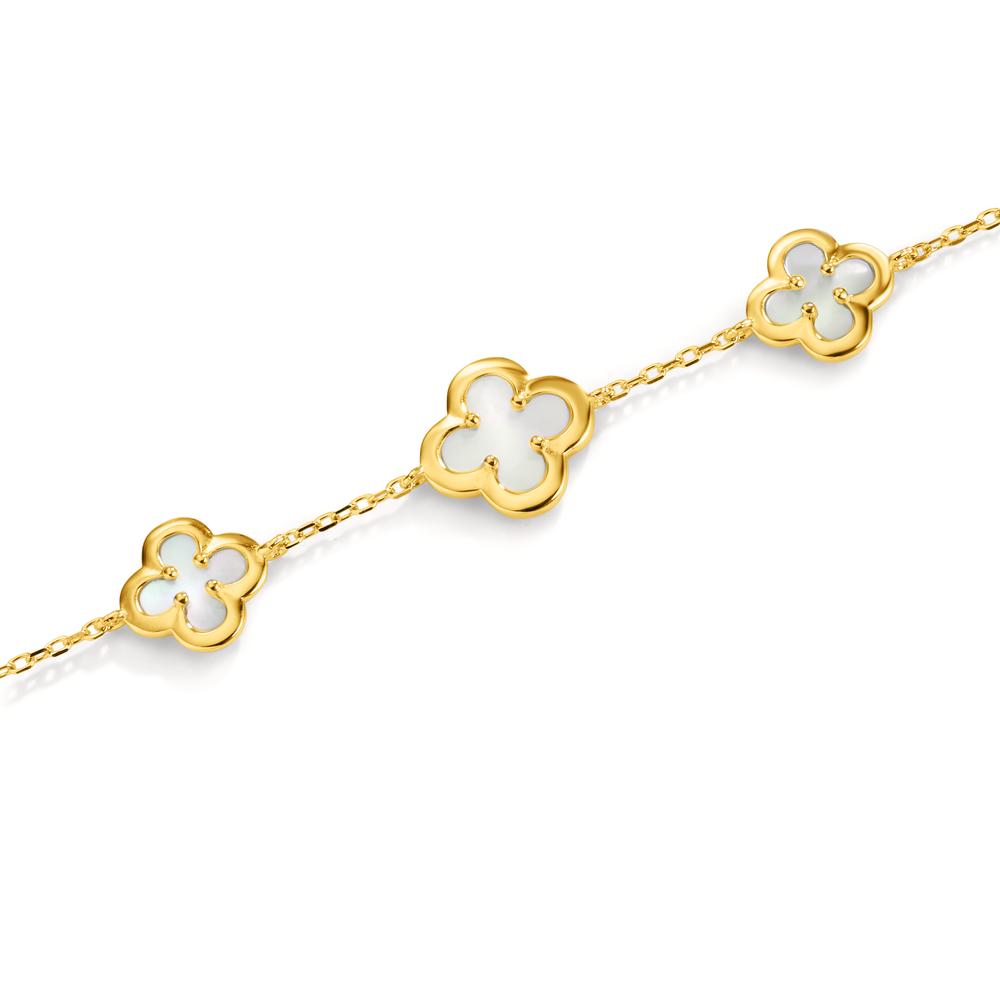 Bracelet Argent jaune Plaqué or nacre Fleur