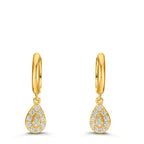Créoles à charnières Argent Zircone jaune Plaqué or