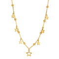 Collier Argent Zircone Plaqué or Étoile 40-45 cm