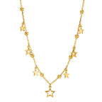 Collier Argent Zircone Plaqué or Étoile 40-45 cm
