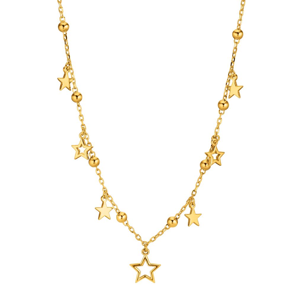 Collier Argent Zircone Plaqué or Étoile 40-45 cm