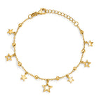 Bracelet Argent Zircone jaune Plaqué or Étoile