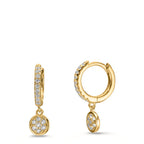 Hinged hoop Silver Zirconia Yellow Gold plated