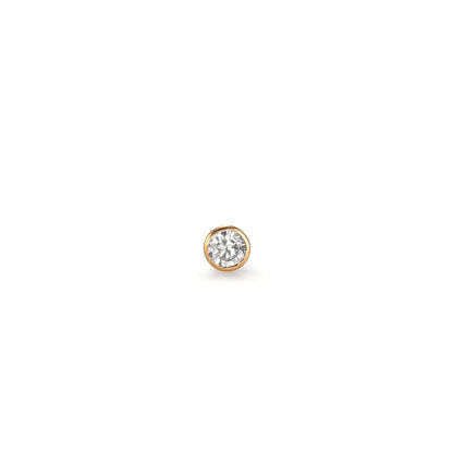 Orecchini a bottone 1 pz Oro giallo 750/18 carati Zirconia Ø2.5 mm
