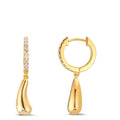 Aro con bisagra Plata Circonita 18 piedras Amarillo Dorado