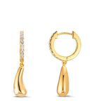 Aro con bisagra Plata Circonita 18 piedras Amarillo Dorado