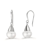 Orecchini Argento rodiato Perla coltivata d'acqua dolce, 2 Perla, 9 mm