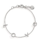 Armband Silver Zirkoniumoxid rodiumpläterad 16-18 cm