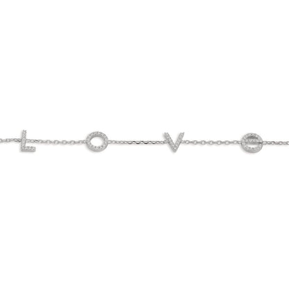 Bracelet Argent Zircone Rhodié 16-18 cm
