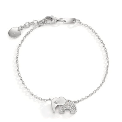 Bracelet Silver Zirconia Rhodium plated Elephant