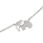 Armband Silber Zirkonia rhodiniert Elefant verstellbar
