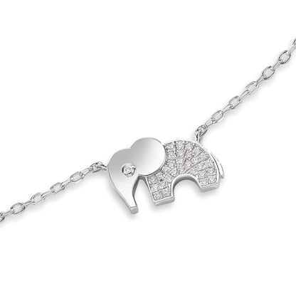 Bracelet Silver Zirconia Rhodium plated Elephant