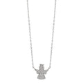 Collana Argento Zirconia rodiato Angelo custode 40-43 cm