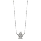 Collana Argento Zirconia rodiato Angelo custode 40-43 cm