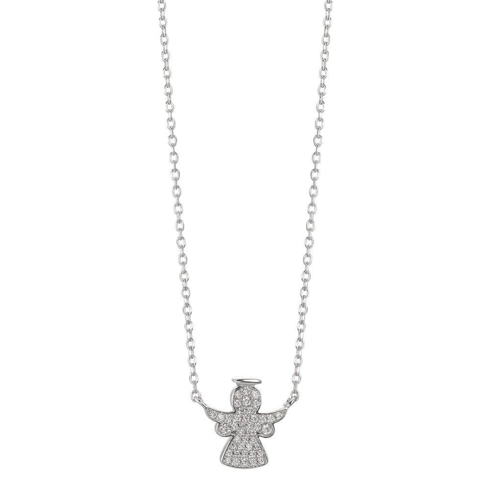 Collier Silber Zirkonia rhodiniert Schutzengel 40-43 cm verstellbar