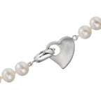 Collier Silver rodiumpläterad Sötvattensodlad pärla 6-7 mm Hjärta 45 cm