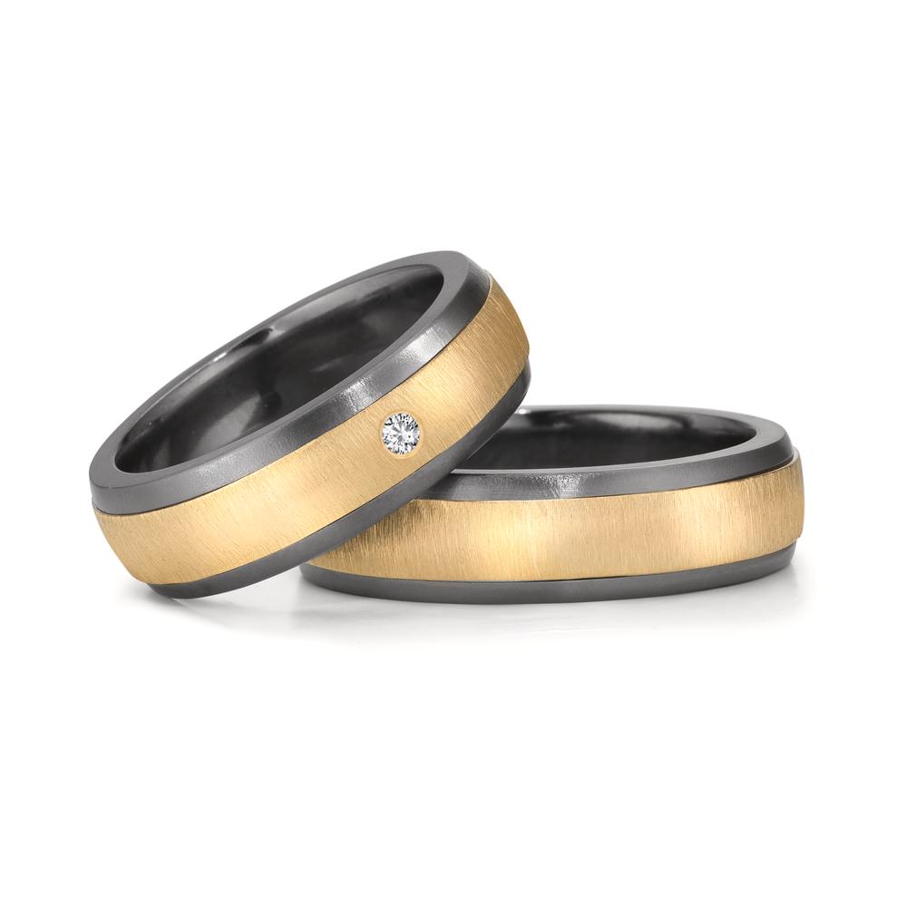 Partnerring 999 Tantal, 585/14 K Gelbgold