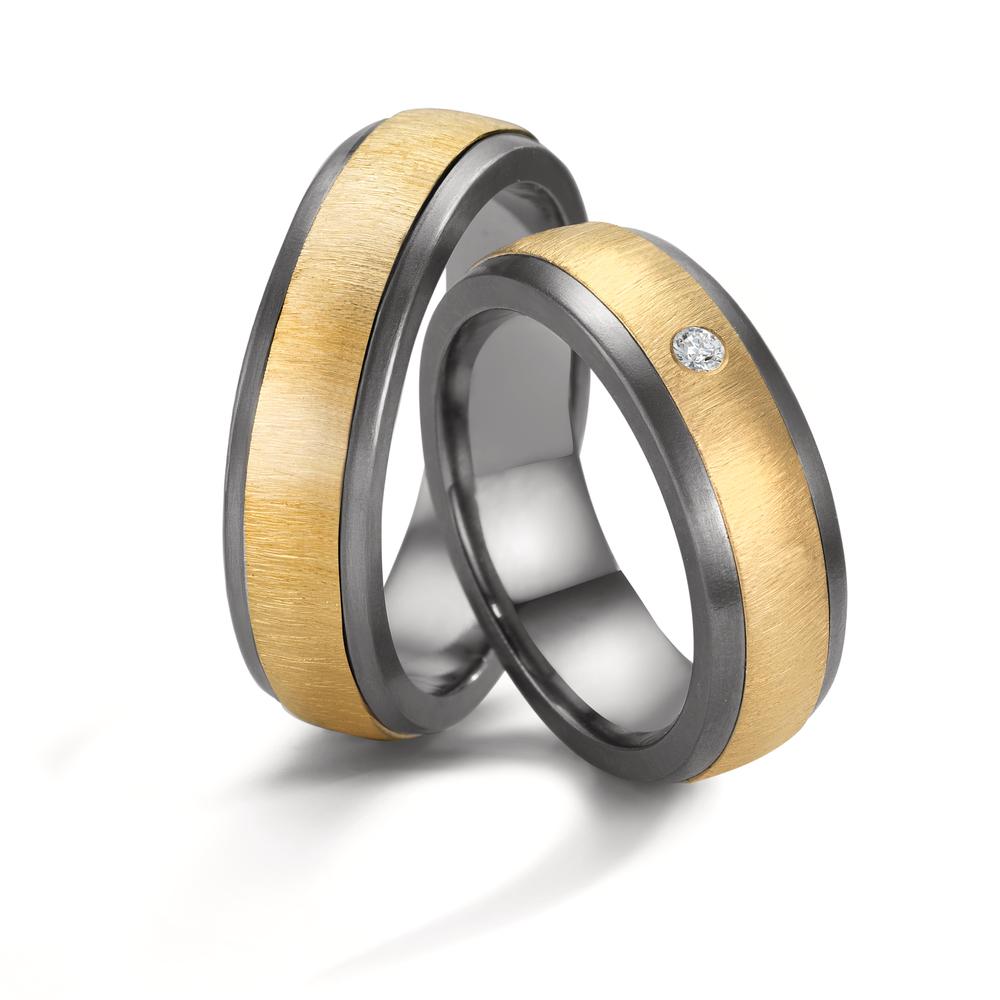 Partnerring 999 Tantal, 585/14 K Gelbgold