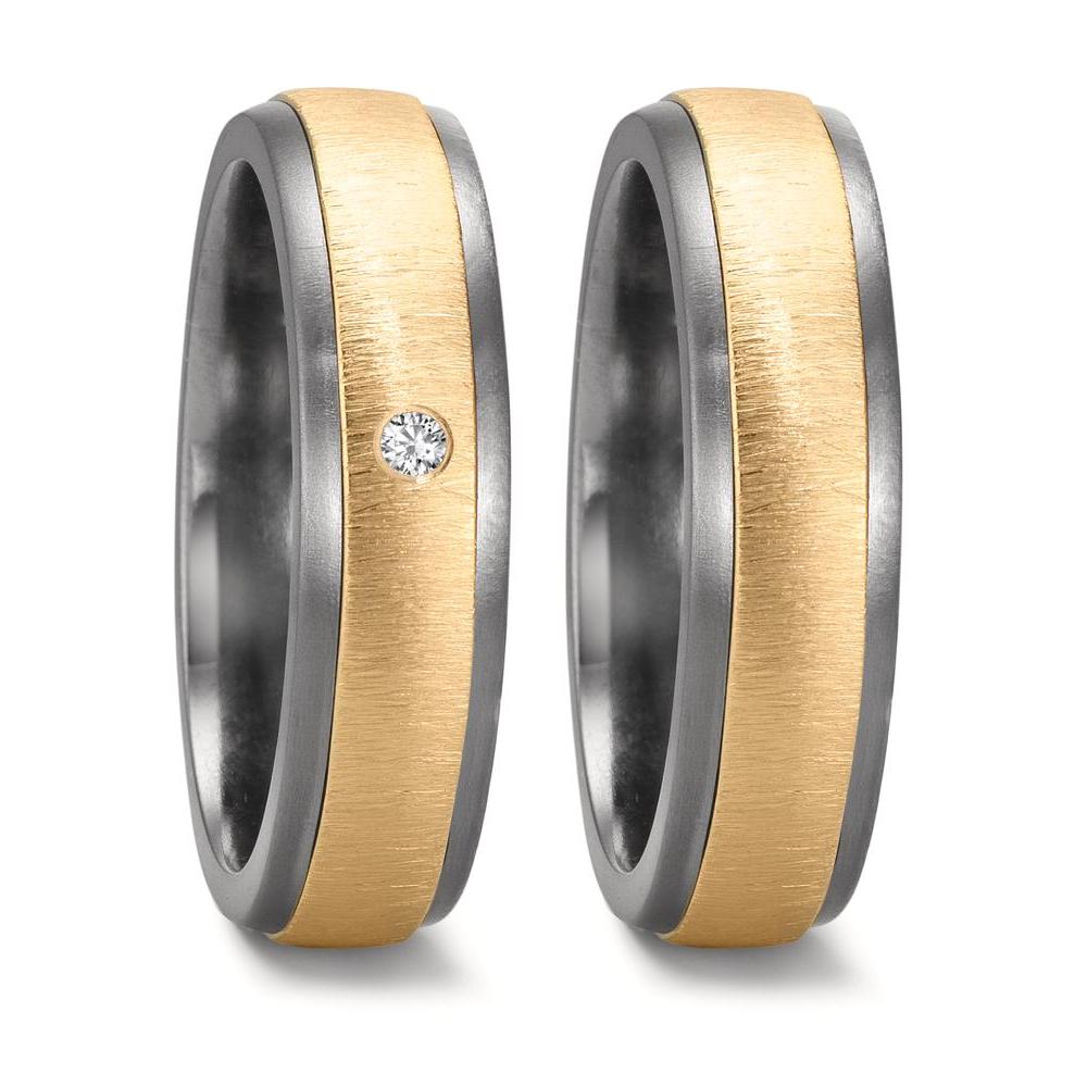 Partnerring 999 Tantal, 585/14 K Gelbgold
