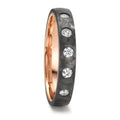 Partnerring Carbon, 585/14 K Rotgold Diamant 0.25 ct, 5 Steine, w-si
