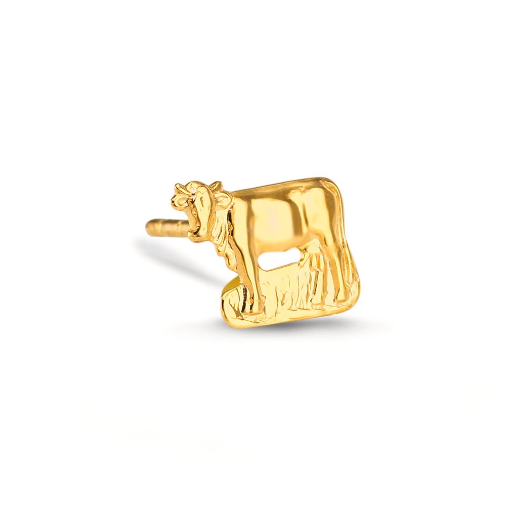 Ohrstecker 1 Stk 750/18 K Gelbgold Kuh