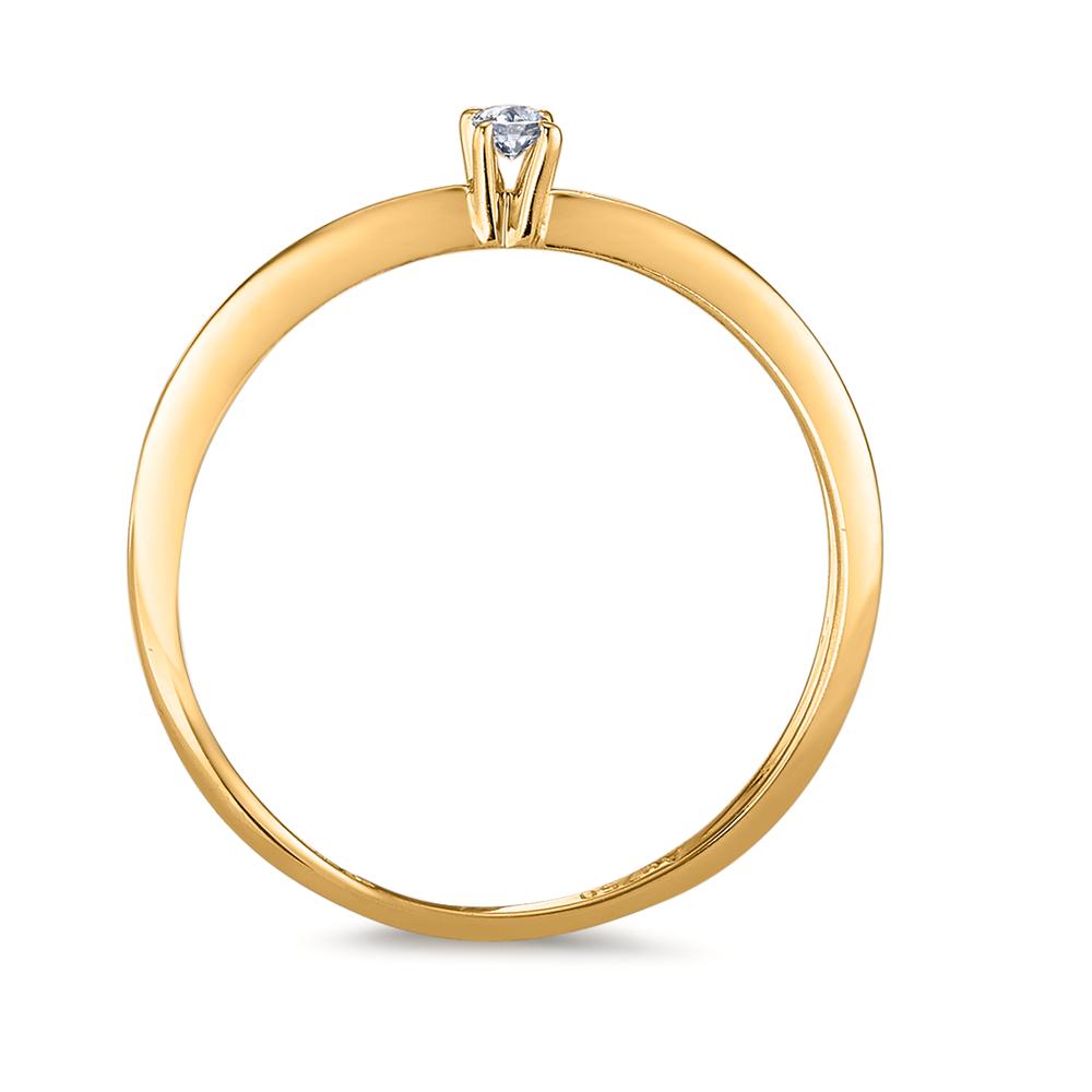 Anillo solitario 750/oro amarillo de 18 quilates Diamante 0.03 ct, w-si