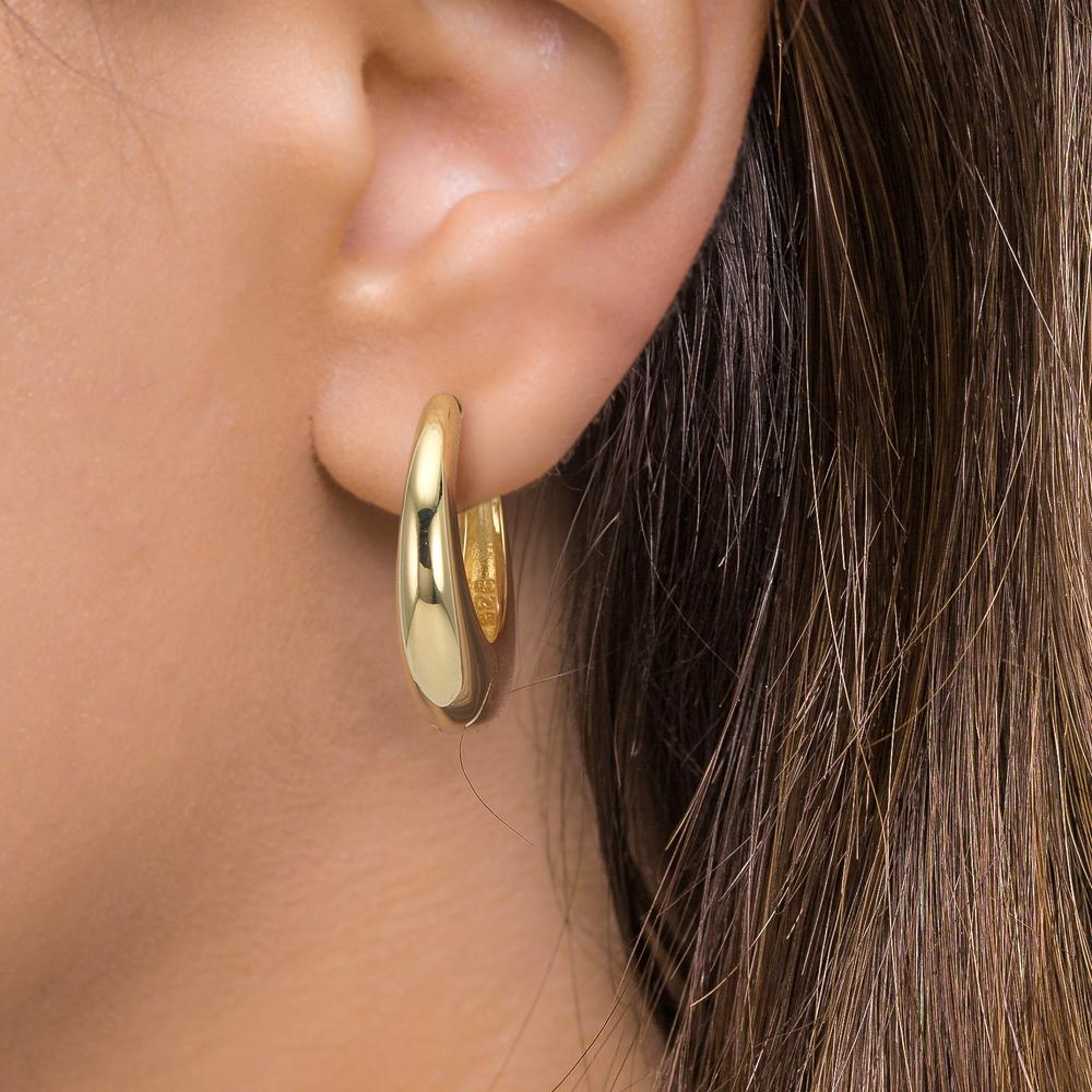 Hinged hoop Silver Yellow Gold plated