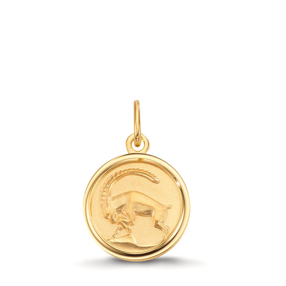 Gravuranhänger 375/9 K Gelbgold Sternzeichen Steinbock Ø12 mm
