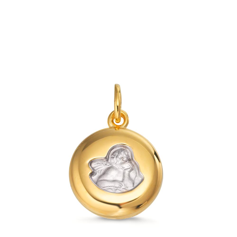 Anhänger 375/9 K Gelbgold bicolor Schutzengel Ø12 mm