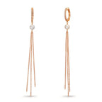 Klappcreolen 750/18 K Rotgold Diamant 0.09 ct, 22 Steine, tw-si Süsswasserzuchtperle, 2 Perlen