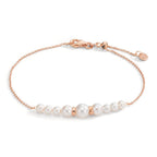 Bracciale Oro rosso 750/18 carati Perla coltivata d'acqua dolce, 9 Perla 15-18 cm