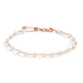 Bracelet Or rouge 18K perle d'eau douce, 18 Perles, 3.5 mm