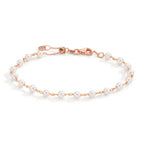 Bracelet Or rouge 18K perle d'eau douce, 18 Perles, 3.5 mm