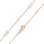 Collier Or rouge 18K perle d'eau douce, 23 Perles 3-5 mm 41.5-44 cm