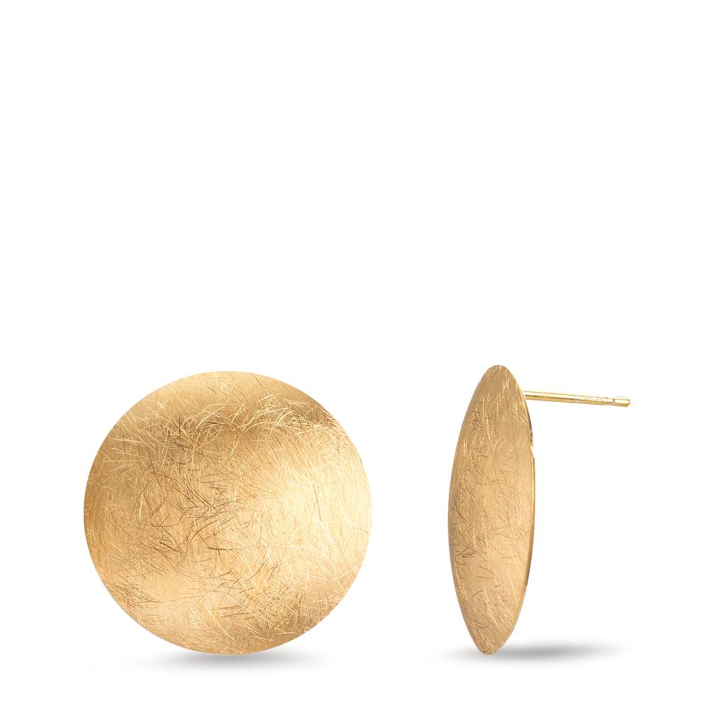 Stud earrings Silver Yellow Gold plated Ø17 mm