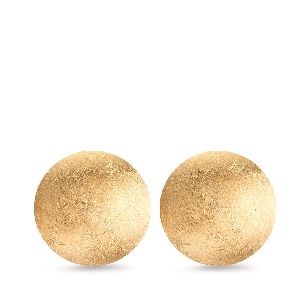 Stud earrings Silver Yellow Gold plated Ø17 mm