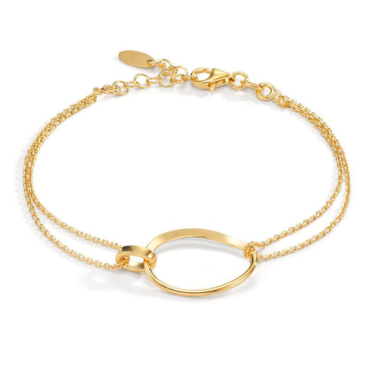 Bracelet Silver Yellow Gold plated 17-19 cm