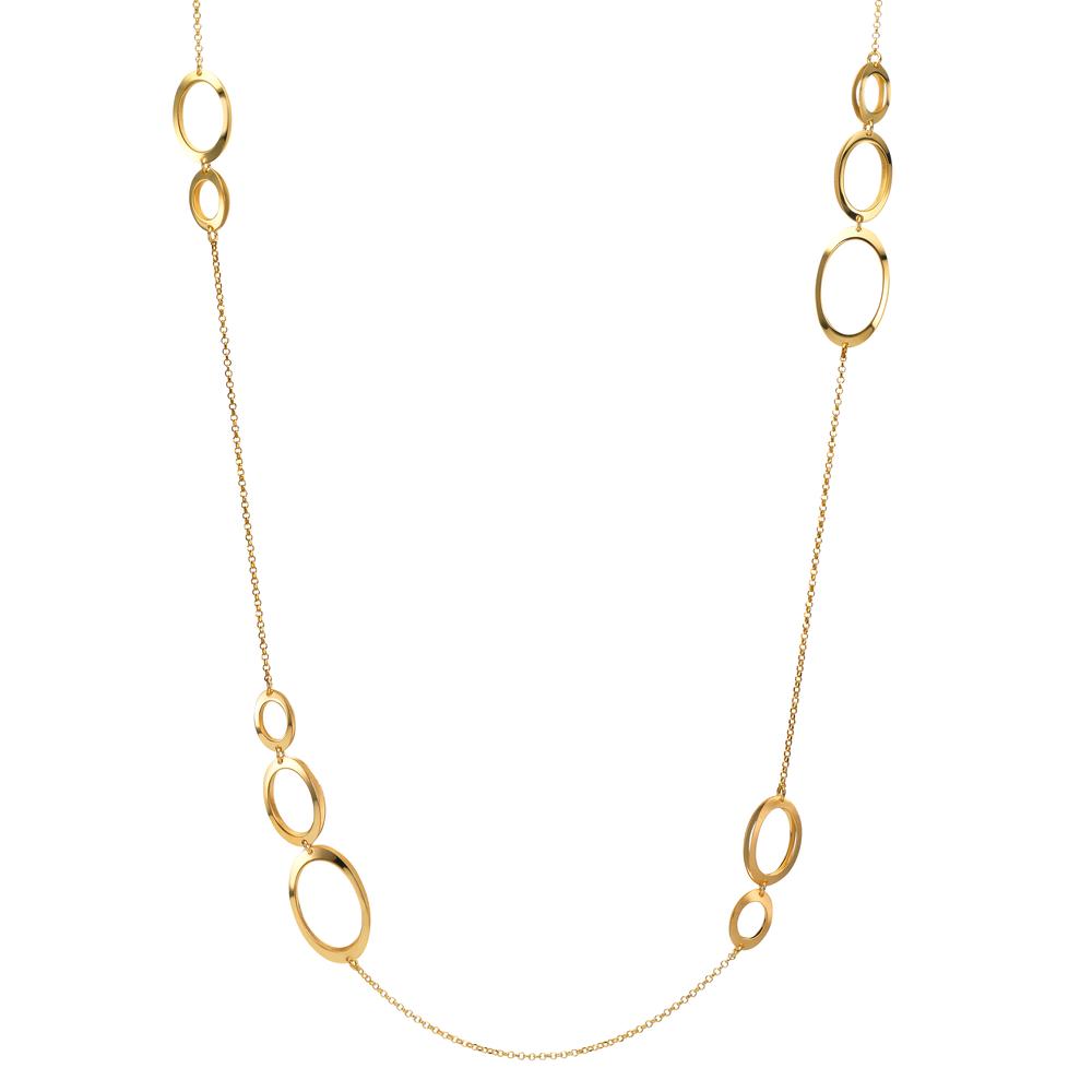 Collier Silber gelb vergoldet 90 cm