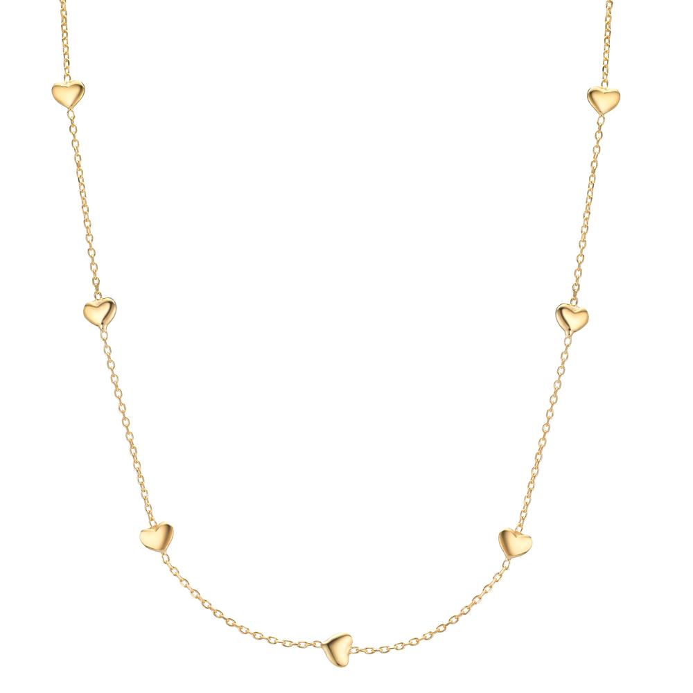 Collar Plata Amarillo Dorado Corazón 40-44 cm