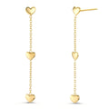 Pendant d'oreilles Argent jaune Plaqué or Coeur