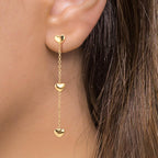 Pendant d'oreilles Argent jaune Plaqué or Coeur