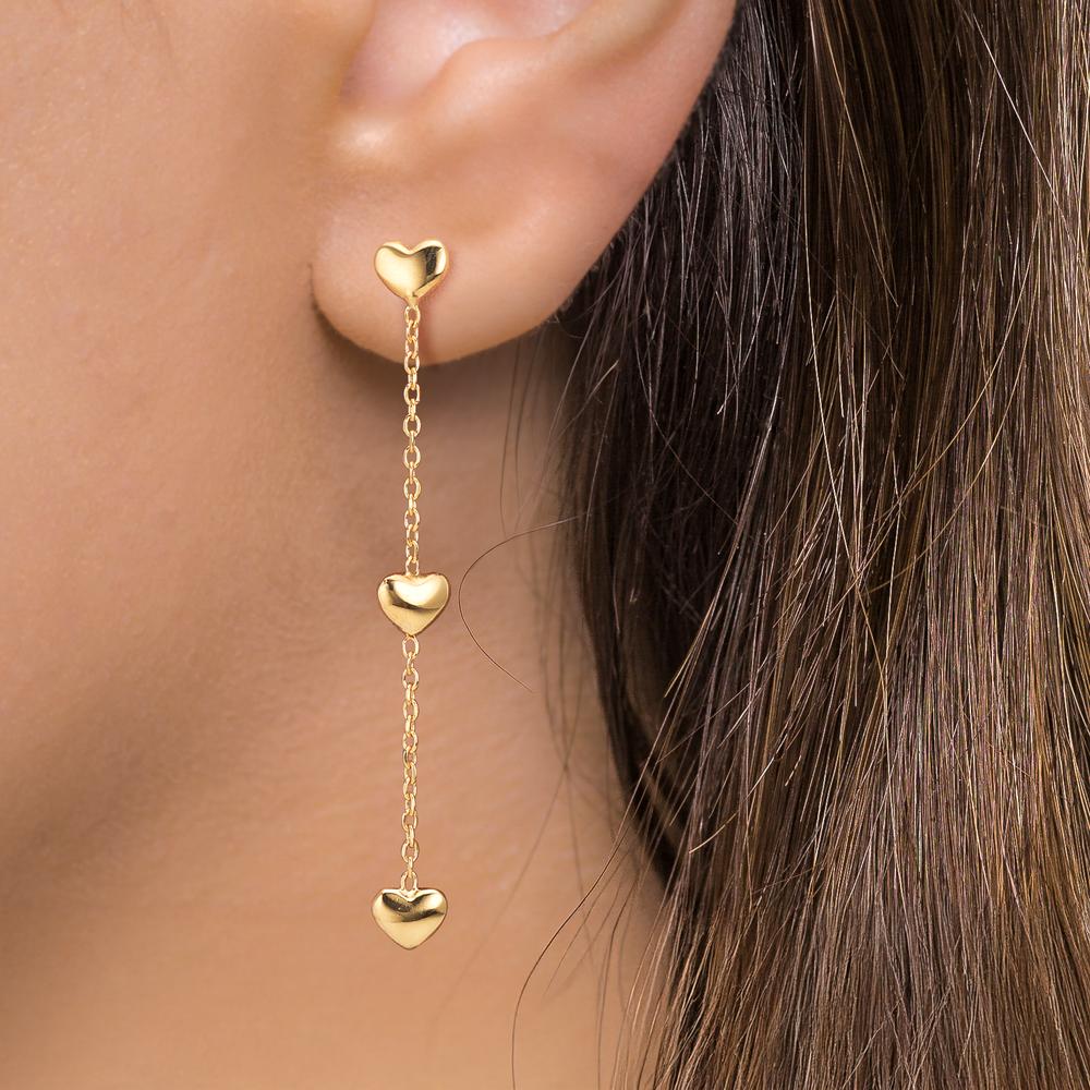 Örhängen Silver gul guldpläterad Hjärta