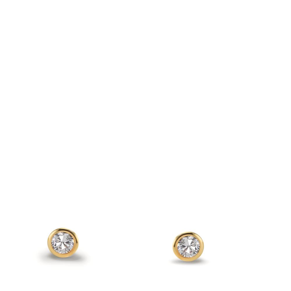 Pendientes Oro amarillo de 375/9K Circonita 2 piedras Ø2.9 mm